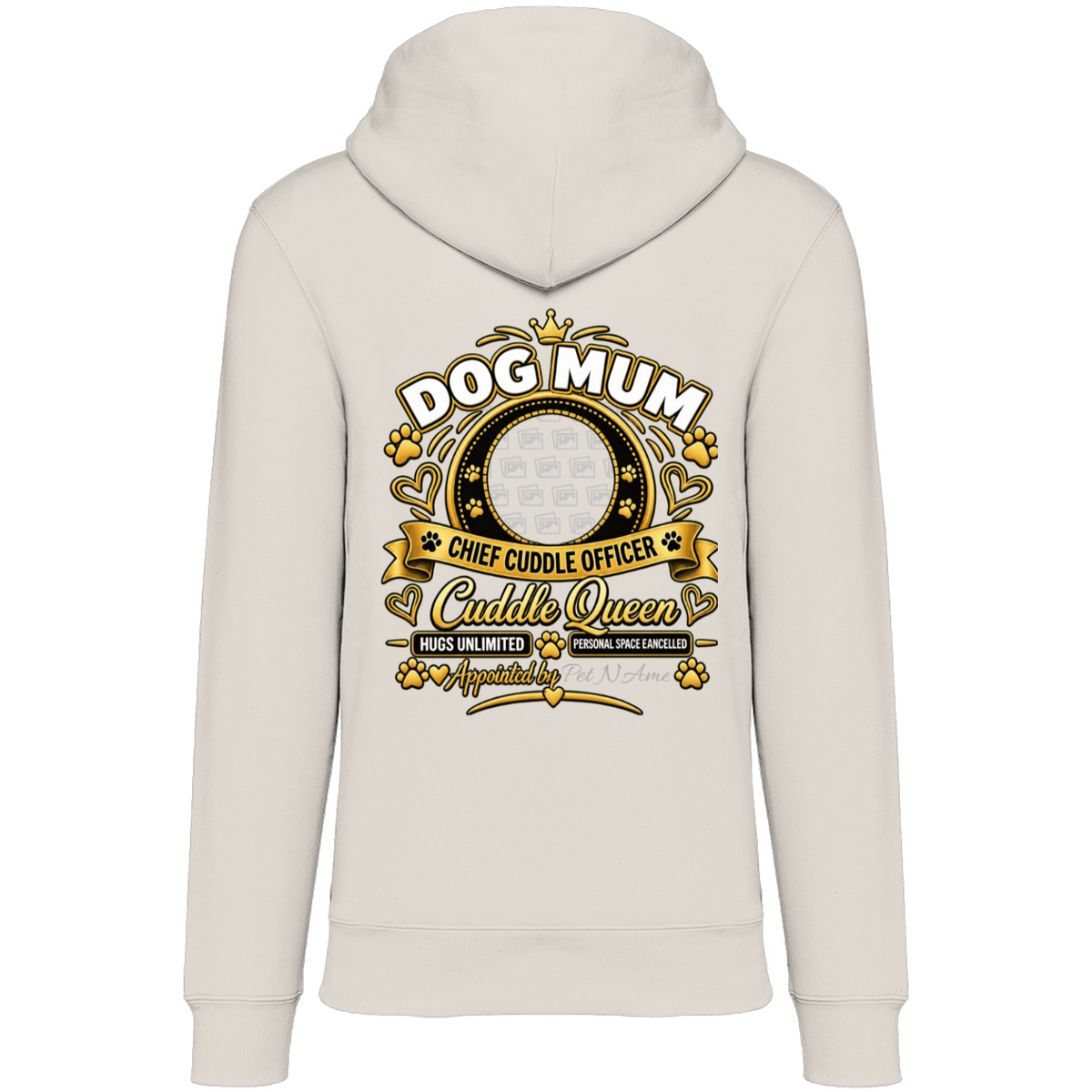 Additional view of Personalised Dog Mum Premium Zip Hoodie - Custom Dog Photo & Name