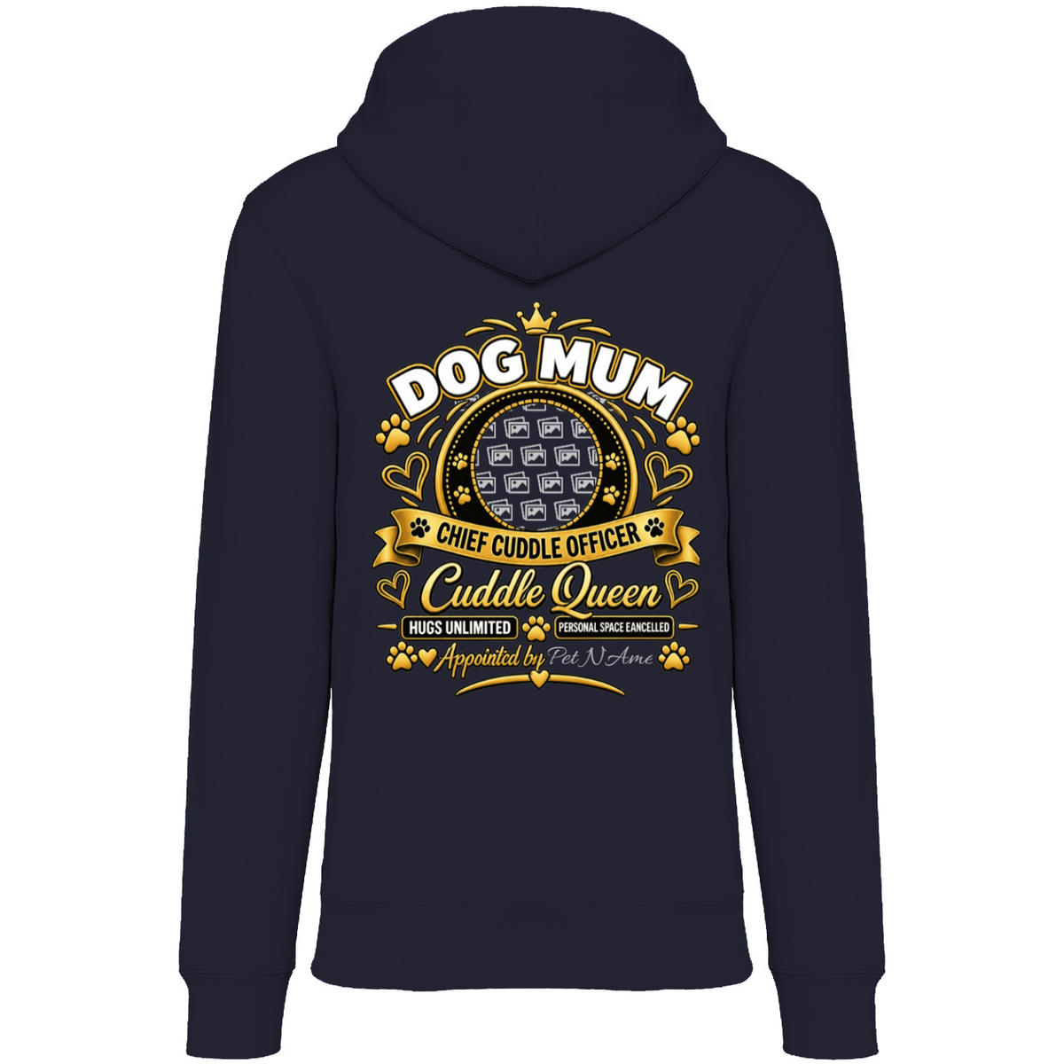 Additional view of Personalised Dog Mum Premium Zip Hoodie - Custom Dog Photo & Name
