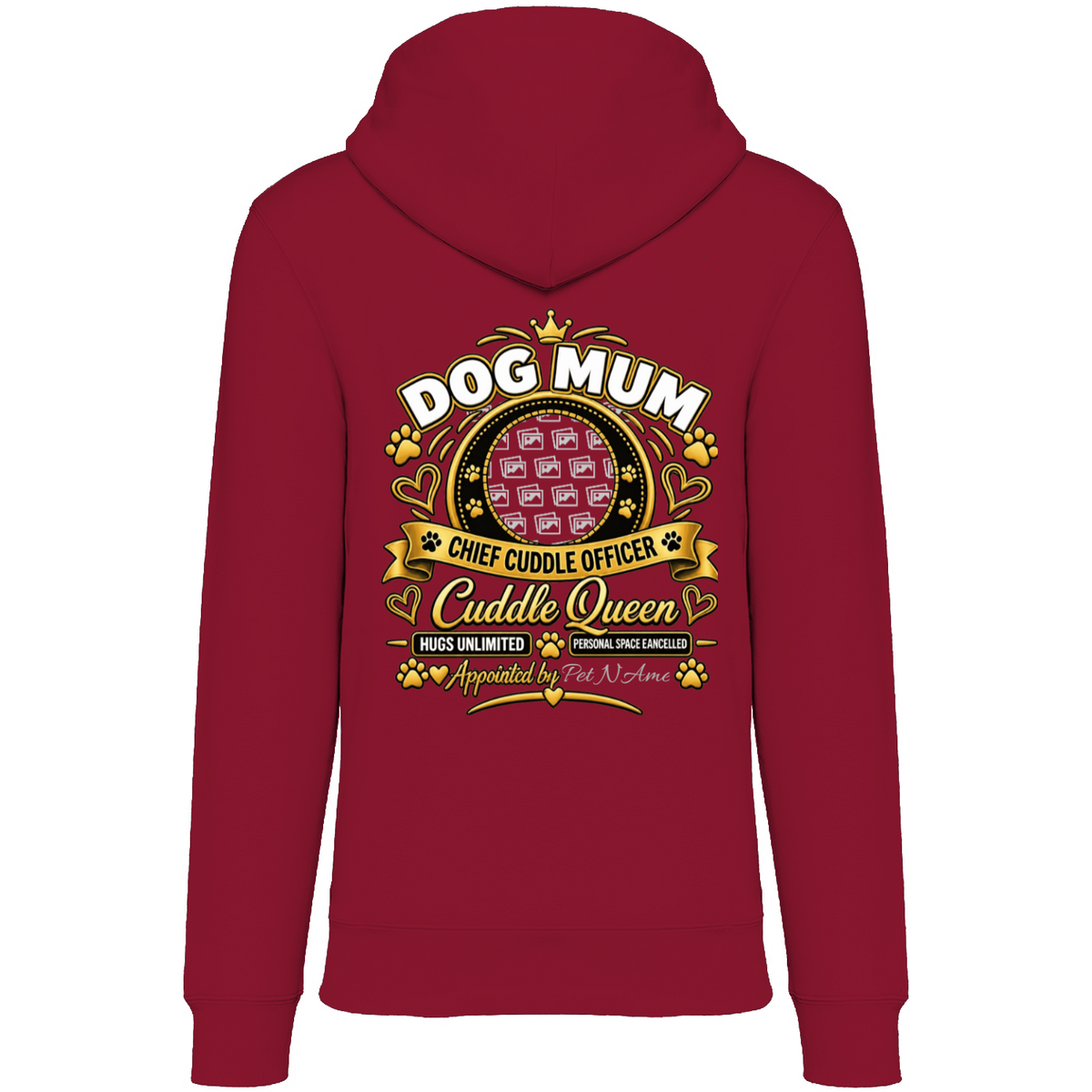 Additional view of Personalised Dog Mum Premium Zip Hoodie - Custom Dog Photo & Name