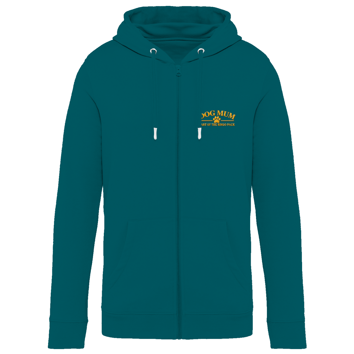 Additional view of Personalised Dog Mum Premium Zip Hoodie - Custom Dog Photo & Name