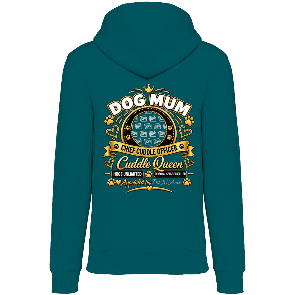 Additional view of Personalised Dog Mum Premium Zip Hoodie - Custom Dog Photo & Name