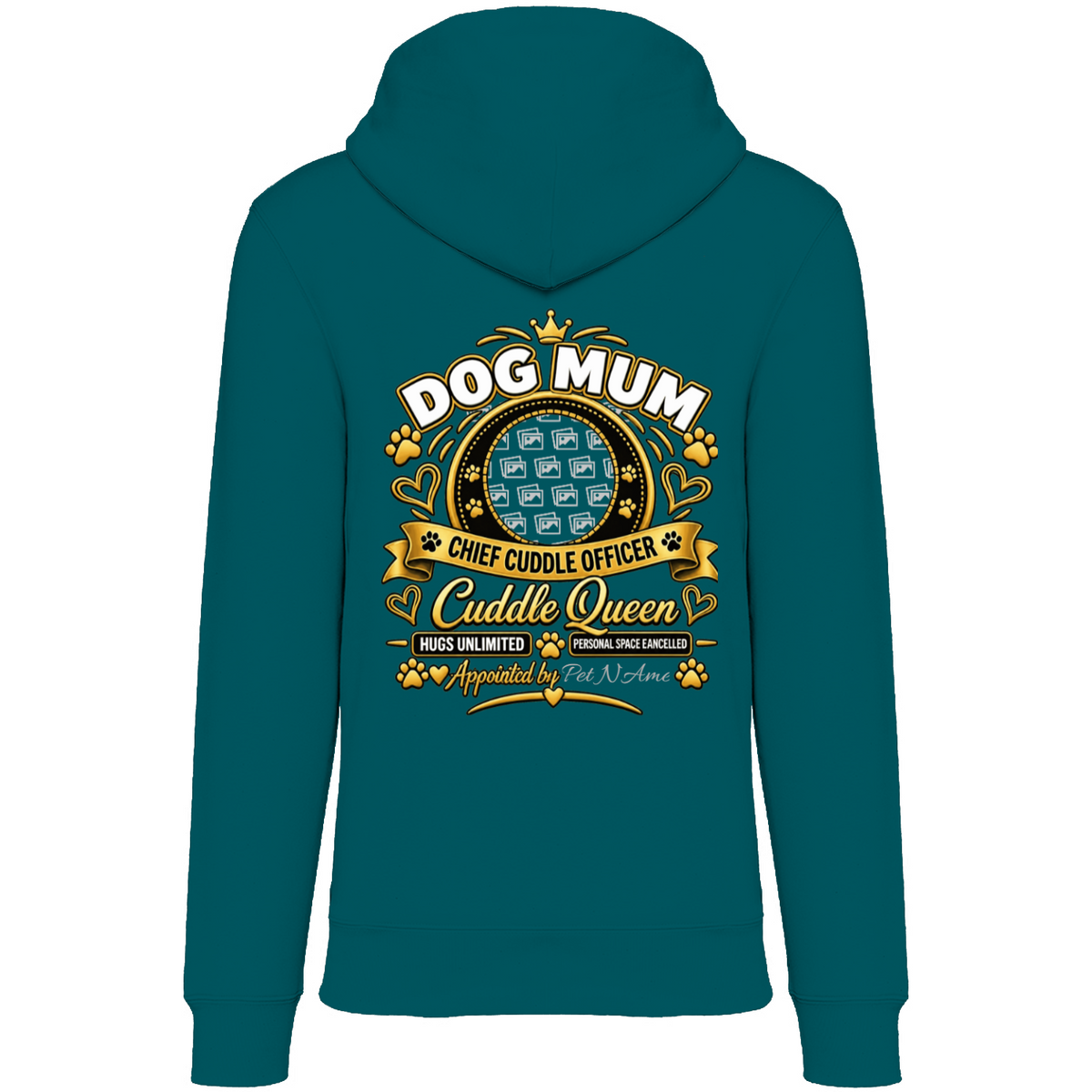 Additional view of Personalised Dog Mum Premium Zip Hoodie - Custom Dog Photo & Name