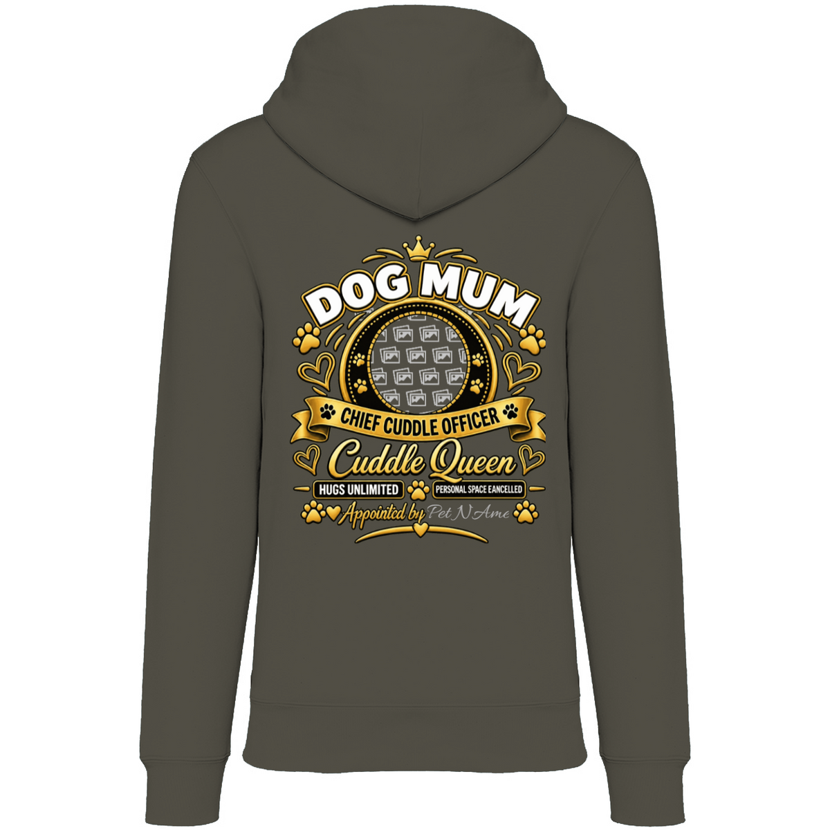 Additional view of Personalised Dog Mum Premium Zip Hoodie - Custom Dog Photo & Name