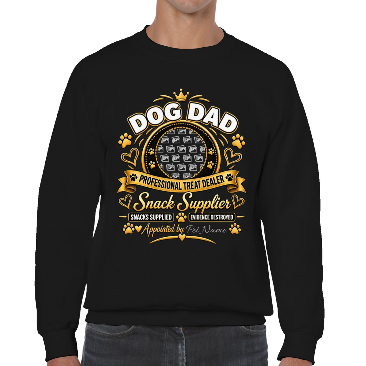 Personalised Dog Dad Sweatshirt - Custom Dog Photo & Name Gift