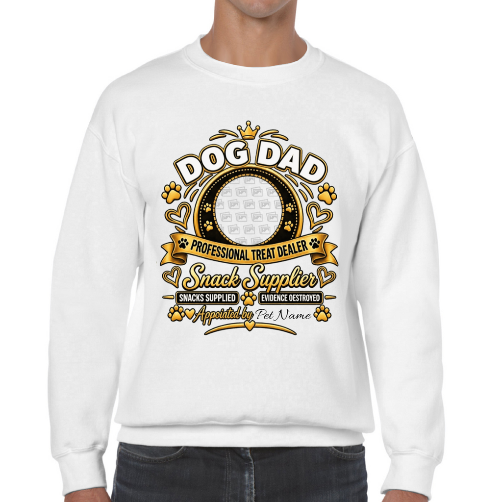 Additional view of Personalised Dog Dad Sweatshirt - Custom Dog Photo & Name Gift
