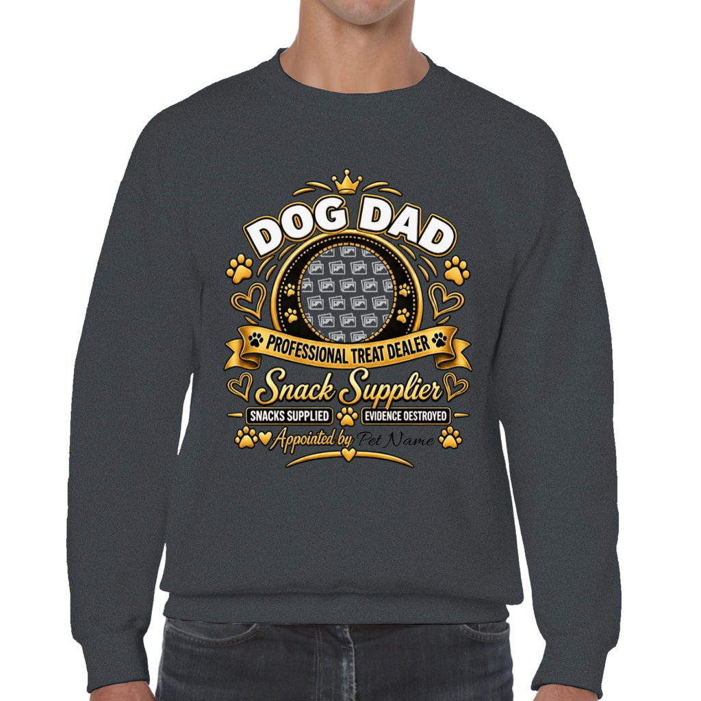 Additional view of Personalised Dog Dad Sweatshirt - Custom Dog Photo & Name Gift