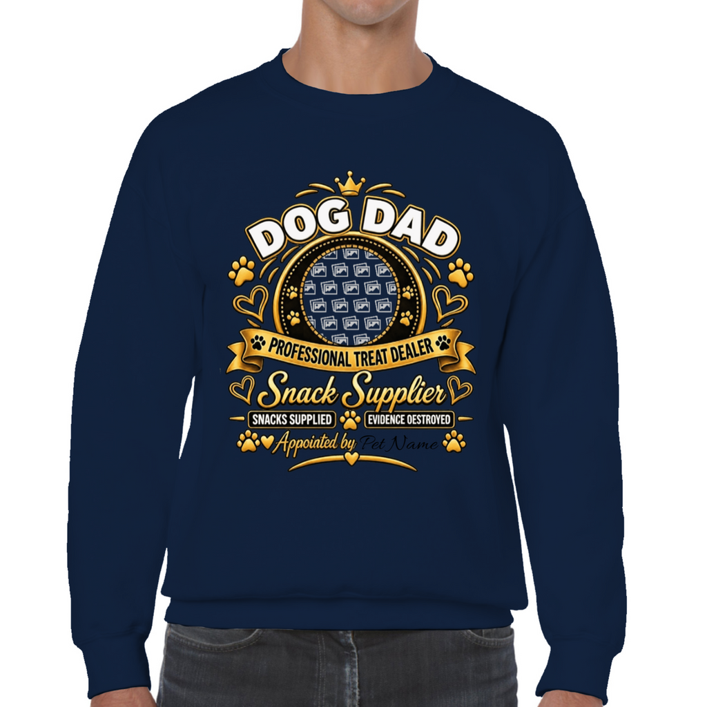Additional view of Personalised Dog Dad Sweatshirt - Custom Dog Photo & Name Gift