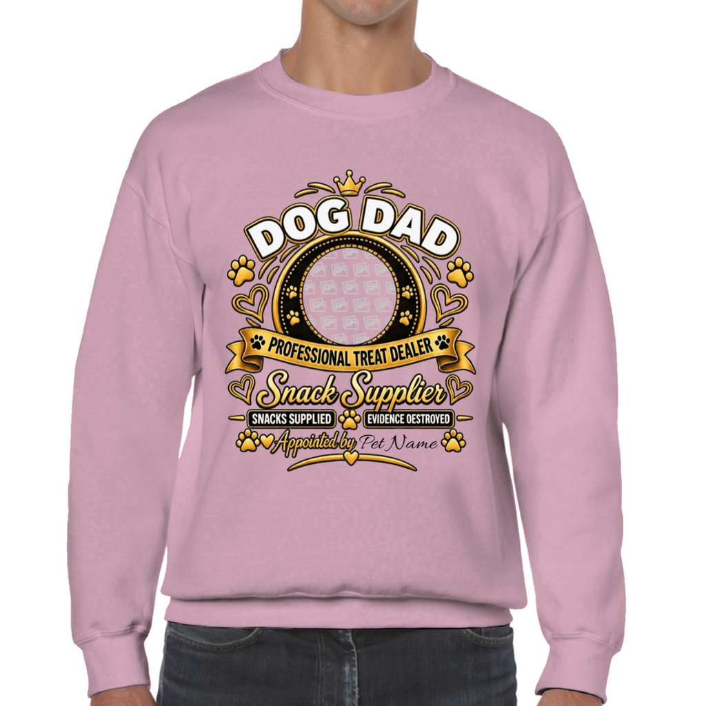 Additional view of Personalised Dog Dad Sweatshirt - Custom Dog Photo & Name Gift