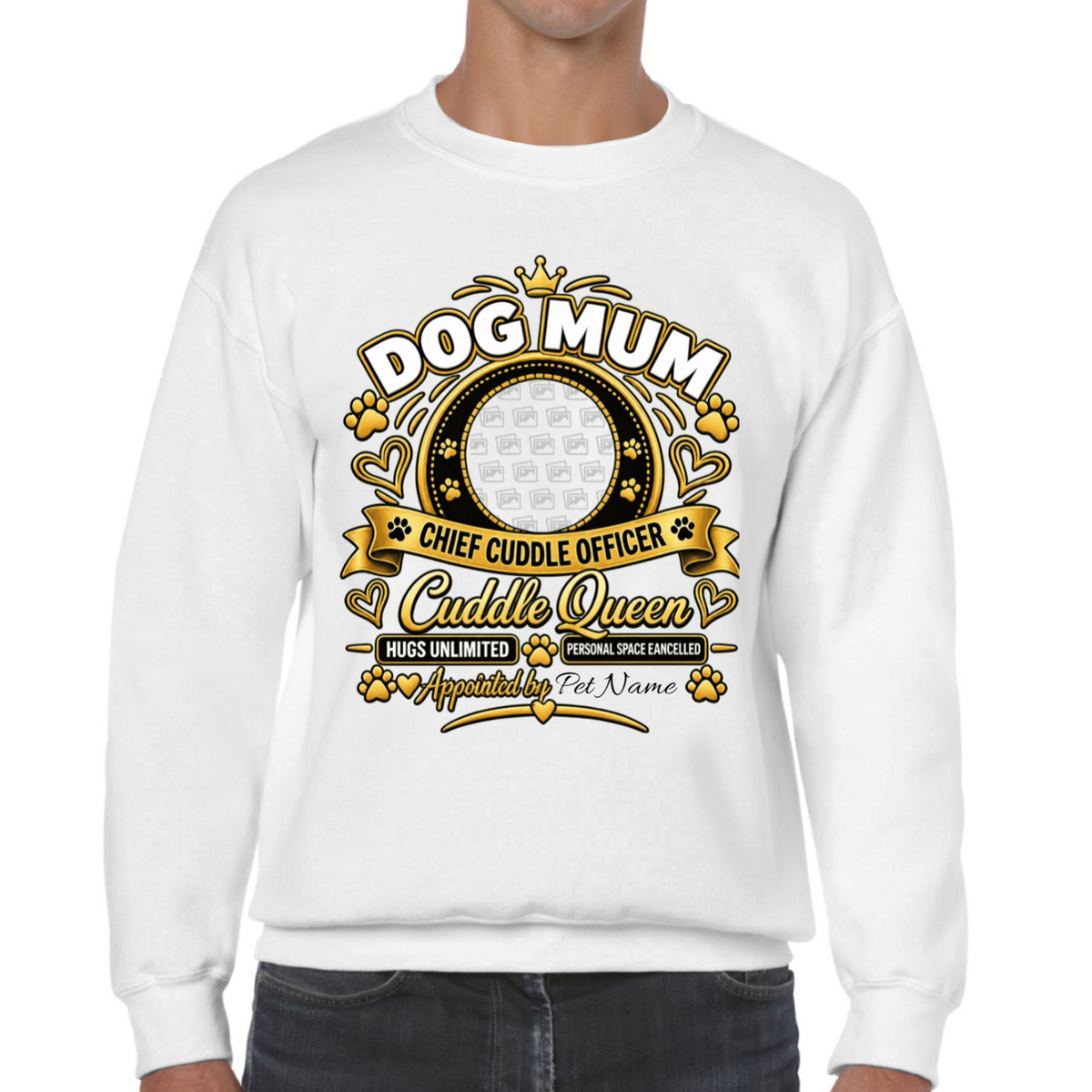 Additional view of Personalised Dog Mum Sweatshirt - Custom Dog Photo & Name Gift