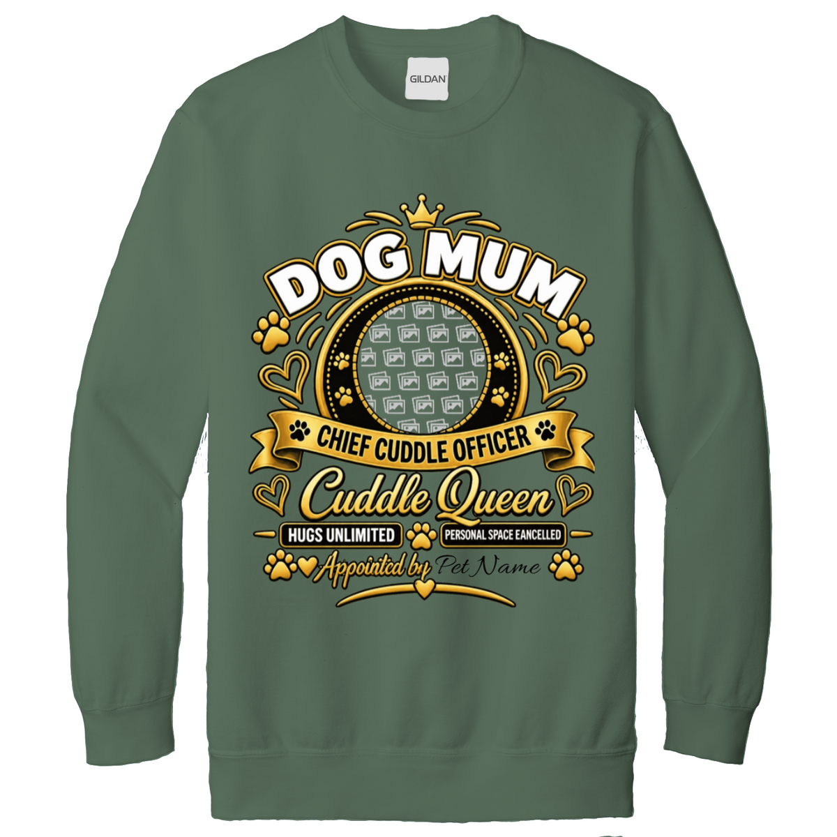 Additional view of Personalised Dog Mum Sweatshirt - Custom Dog Photo & Name Gift