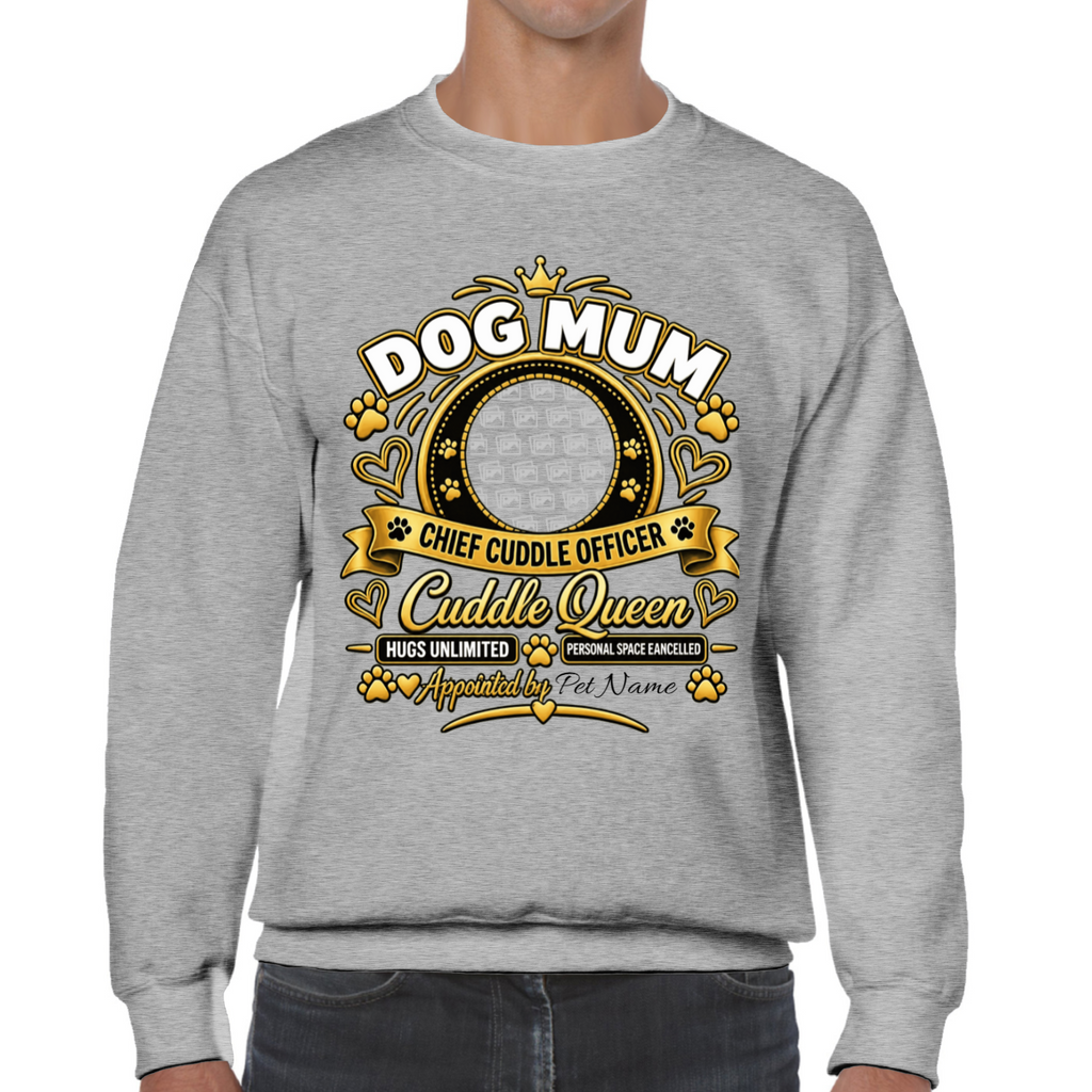 Additional view of Personalised Dog Mum Sweatshirt - Custom Dog Photo & Name Gift