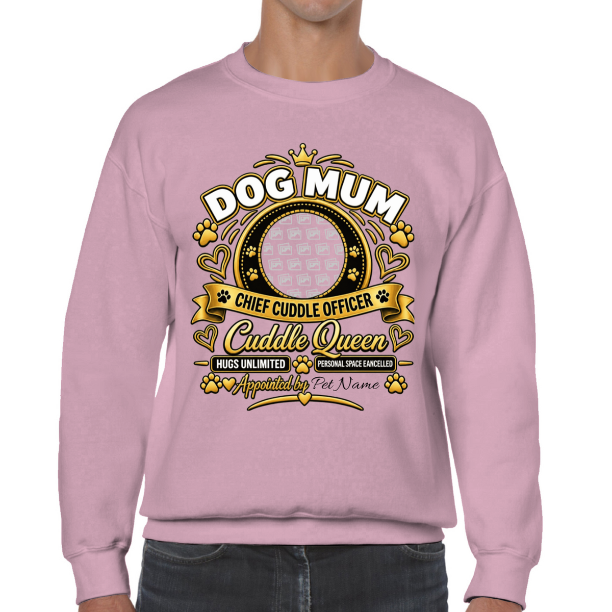 Additional view of Personalised Dog Mum Sweatshirt - Custom Dog Photo & Name Gift