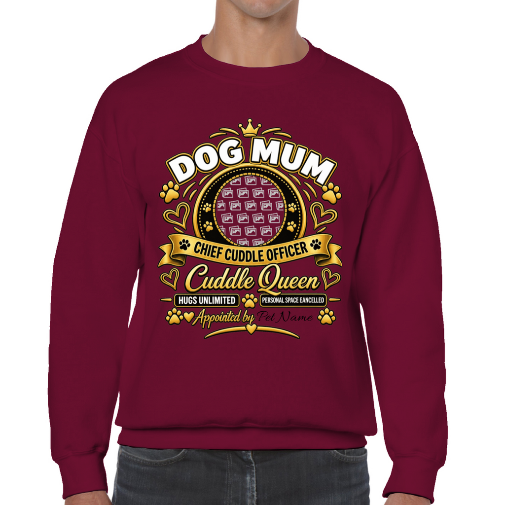 Additional view of Personalised Dog Mum Sweatshirt - Custom Dog Photo & Name Gift