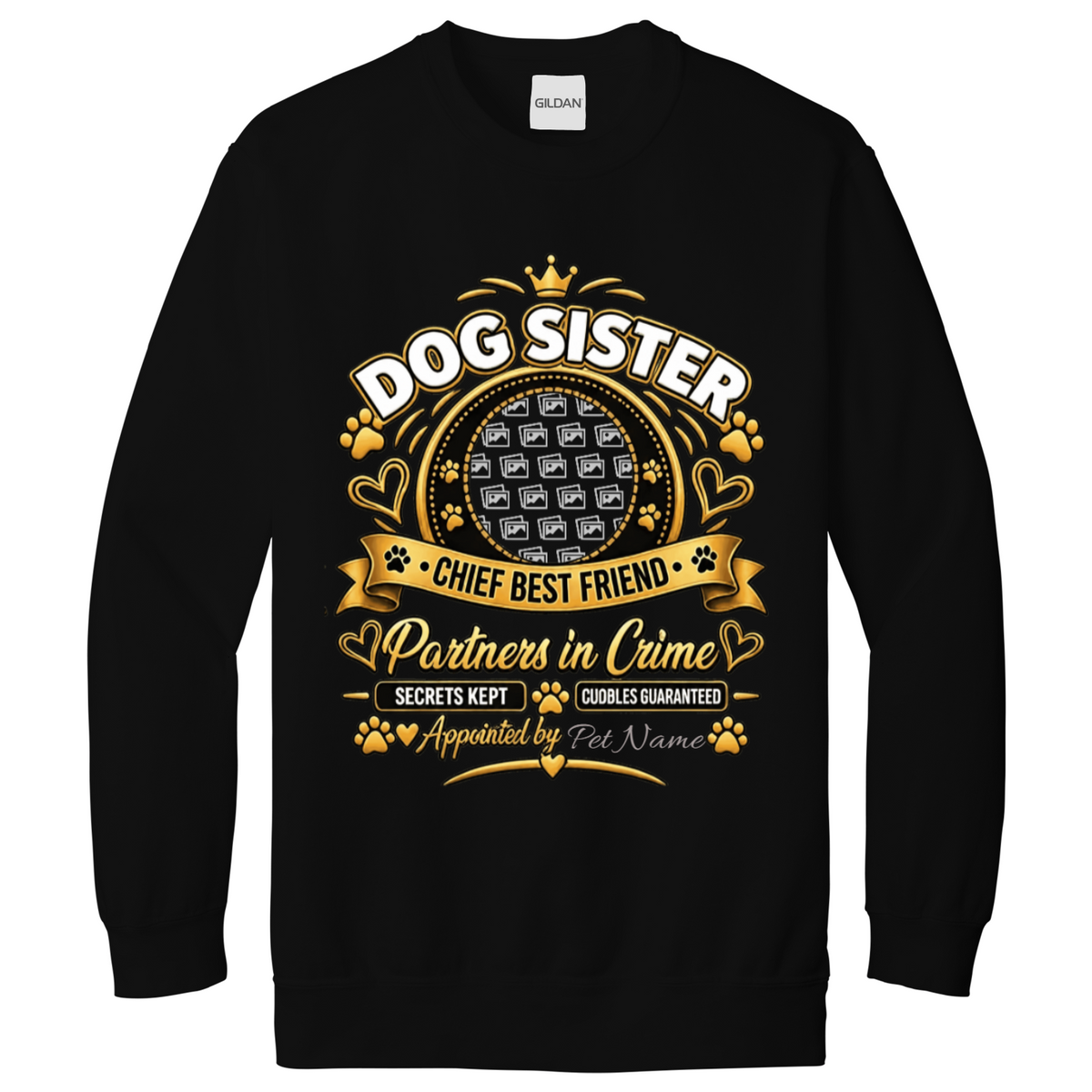 Additional view of Personalised Dog Sister Sweatshirt - Custom Dog Photo & Name