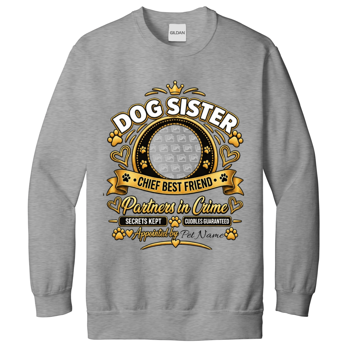 Additional view of Personalised Dog Sister Sweatshirt - Custom Dog Photo & Name