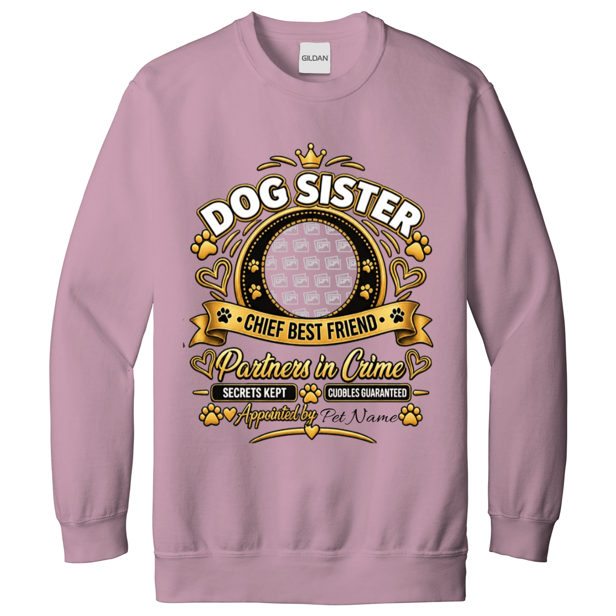 Additional view of Personalised Dog Sister Sweatshirt - Custom Dog Photo & Name