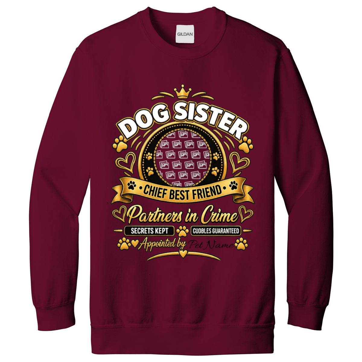 Additional view of Personalised Dog Sister Sweatshirt - Custom Dog Photo & Name