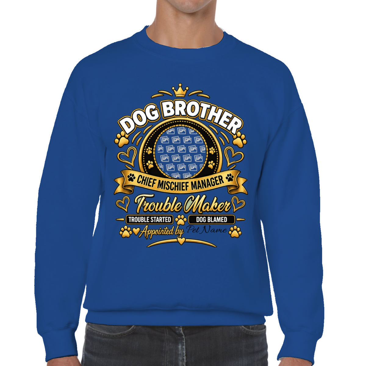 Additional view of Personalised Dog Brother Sweatshirt - Custom Dog Photo & Name Gift