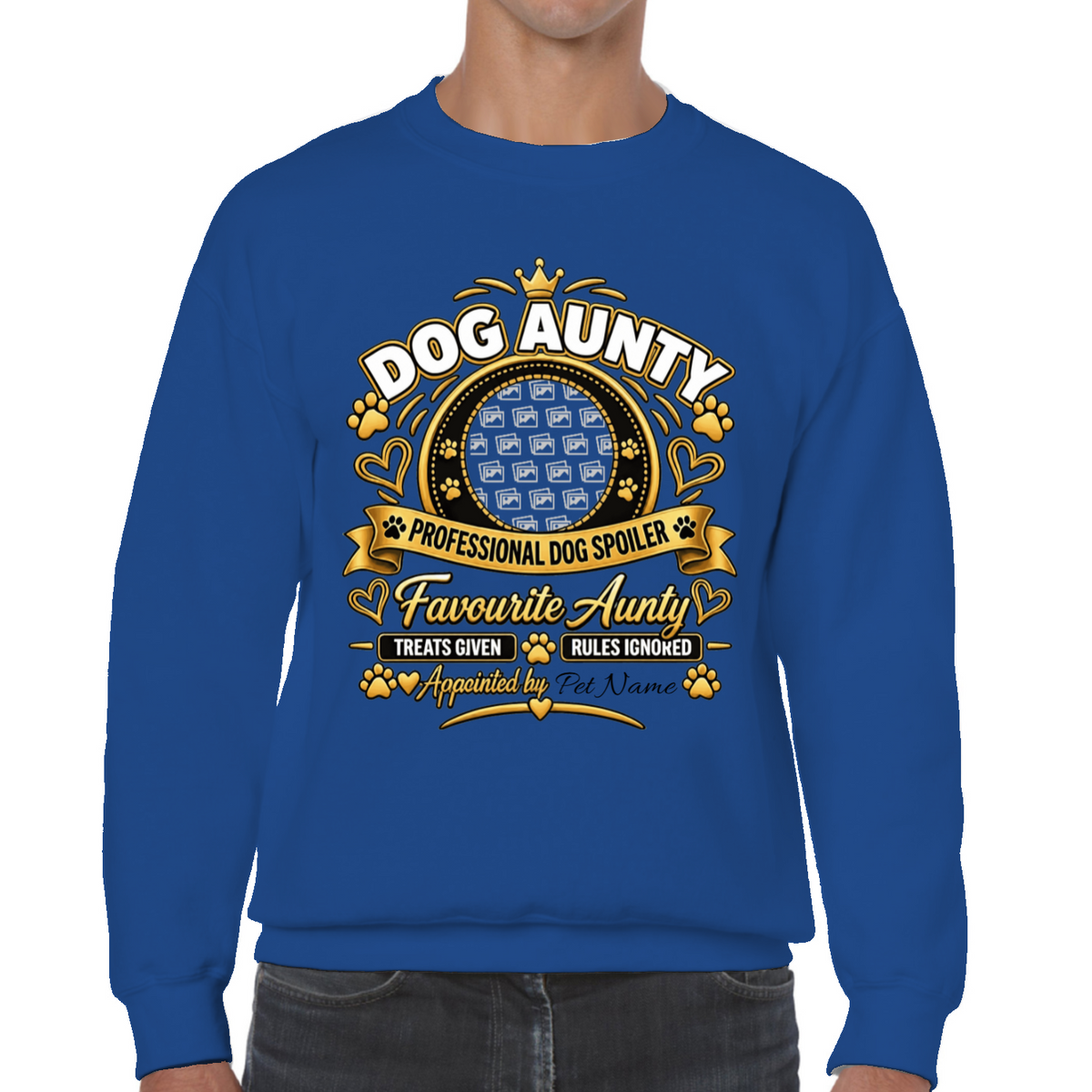 Additional view of Personalised Dog Aunty Sweatshirt - Custom Dog Photo & Name