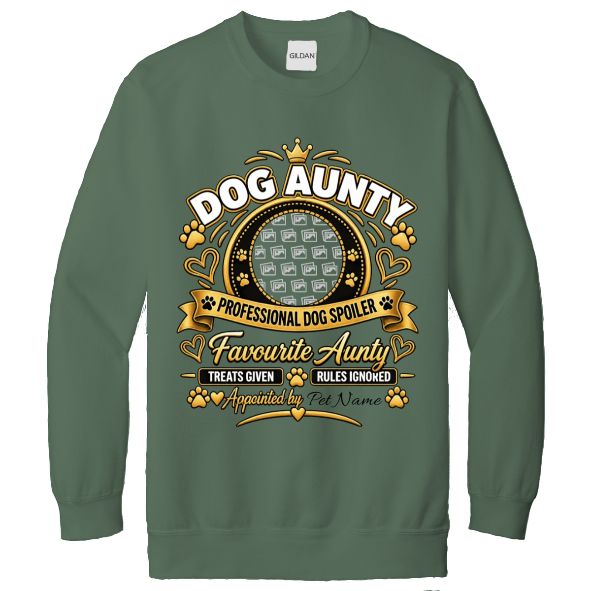 Additional view of Personalised Dog Aunty Sweatshirt - Custom Dog Photo & Name