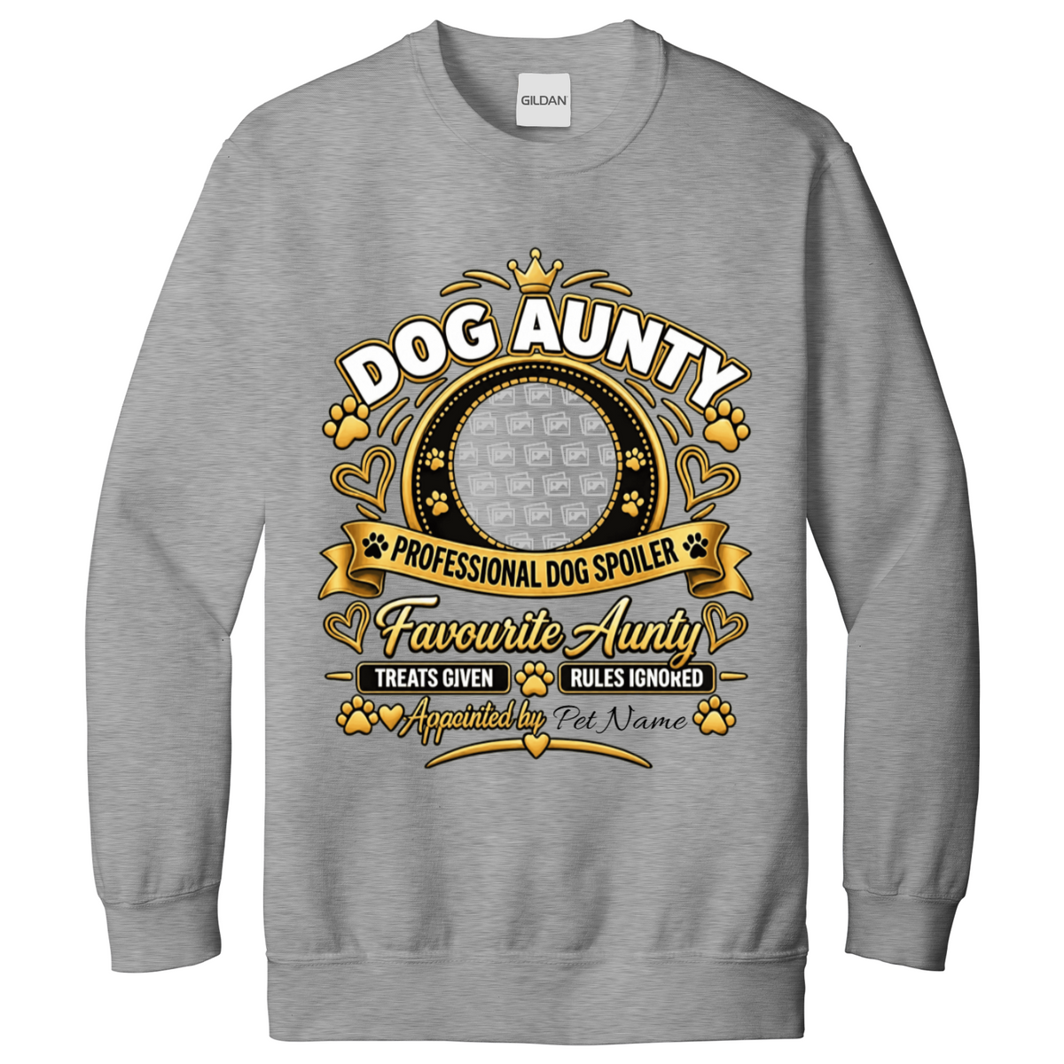 Additional view of Personalised Dog Aunty Sweatshirt - Custom Dog Photo & Name