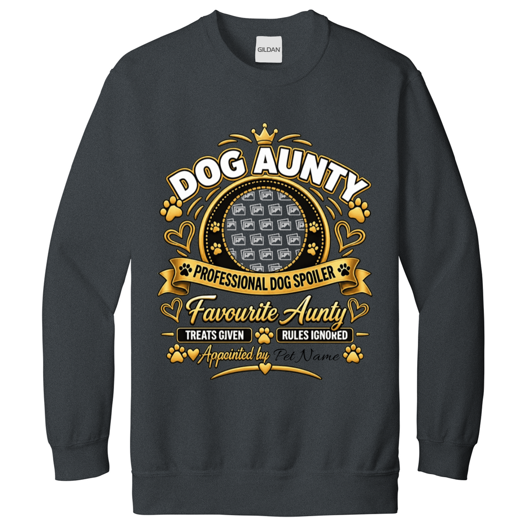 Additional view of Personalised Dog Aunty Sweatshirt - Custom Dog Photo & Name