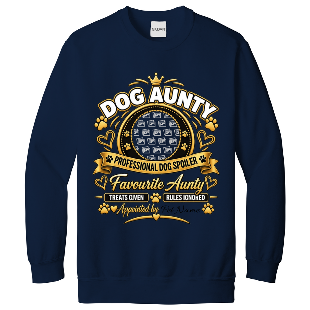 Additional view of Personalised Dog Aunty Sweatshirt - Custom Dog Photo & Name