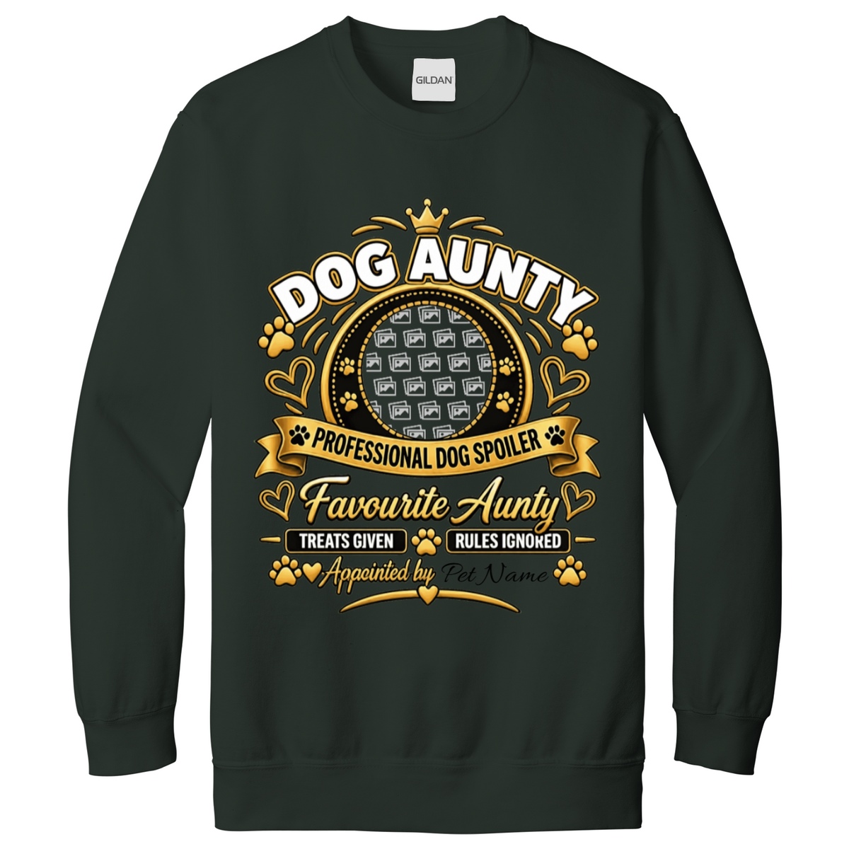 Additional view of Personalised Dog Aunty Sweatshirt - Custom Dog Photo & Name