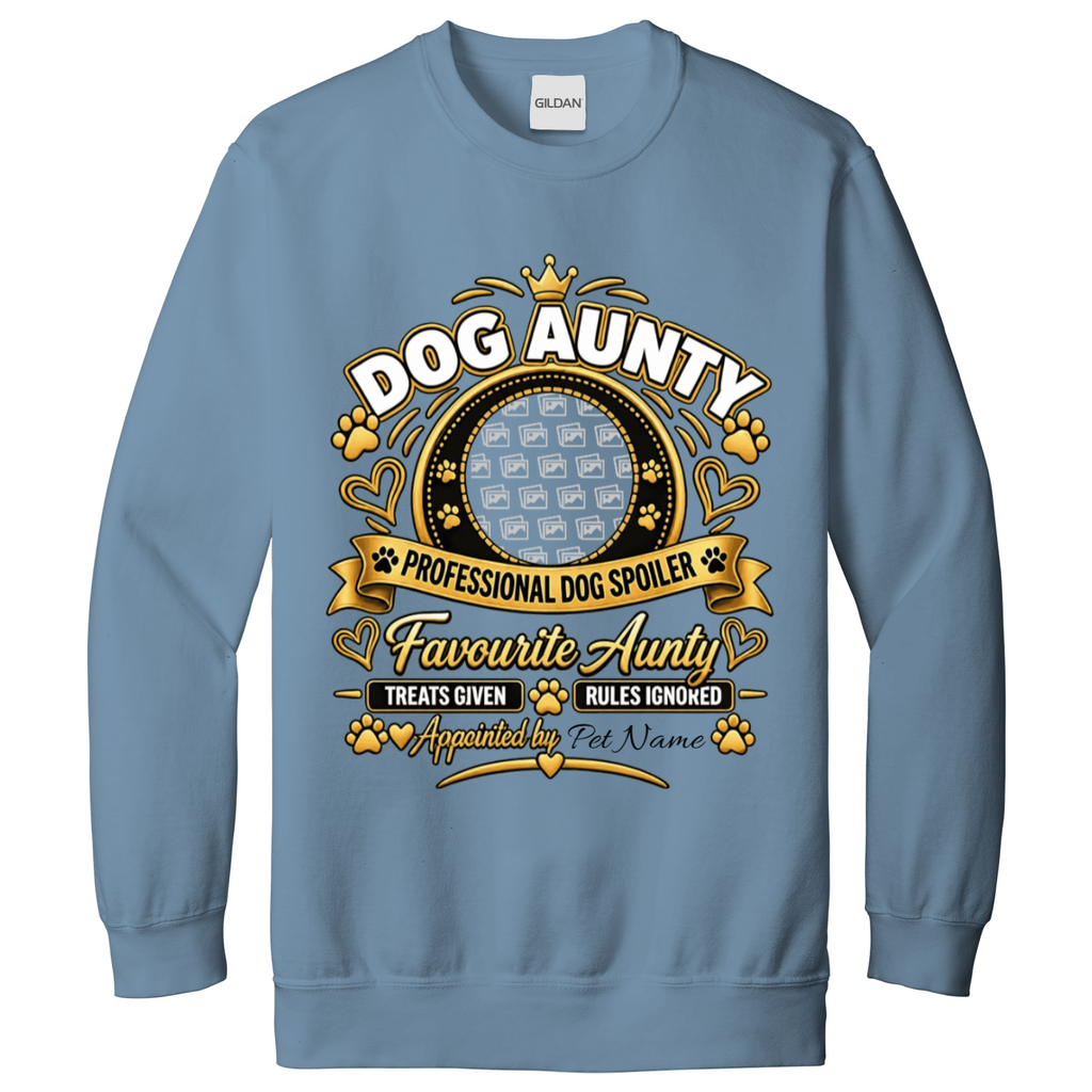 Additional view of Personalised Dog Aunty Sweatshirt - Custom Dog Photo & Name