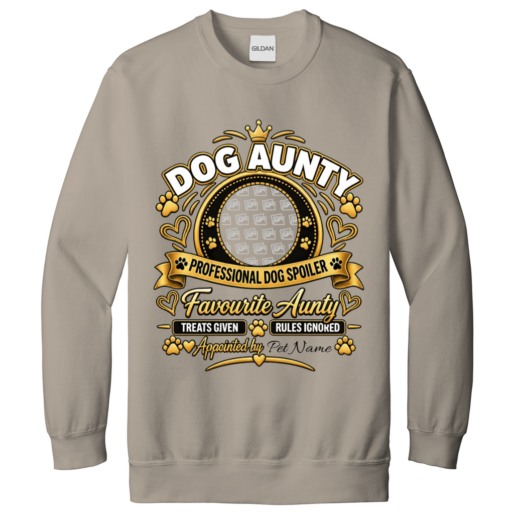 Additional view of Personalised Dog Aunty Sweatshirt - Custom Dog Photo & Name