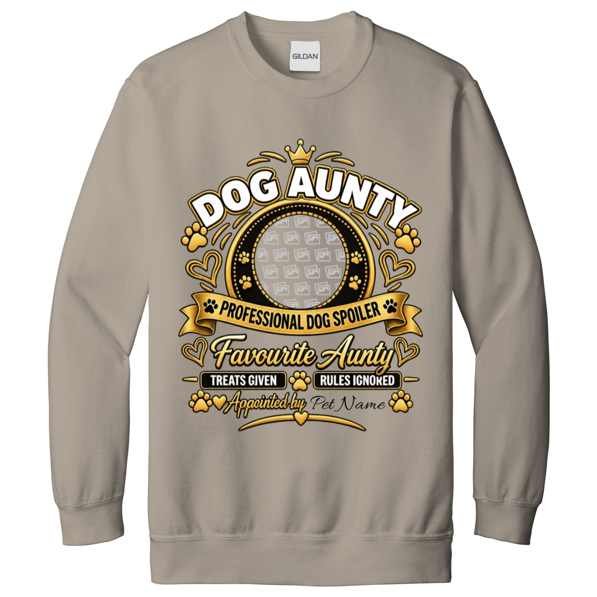 Additional view of Personalised Dog Aunty Sweatshirt - Custom Dog Photo & Name