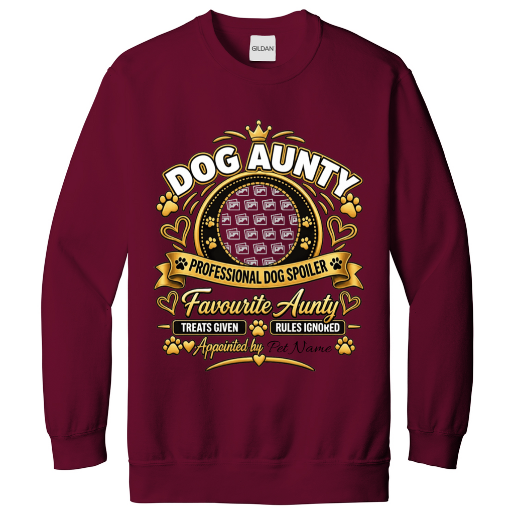 Additional view of Personalised Dog Aunty Sweatshirt - Custom Dog Photo & Name