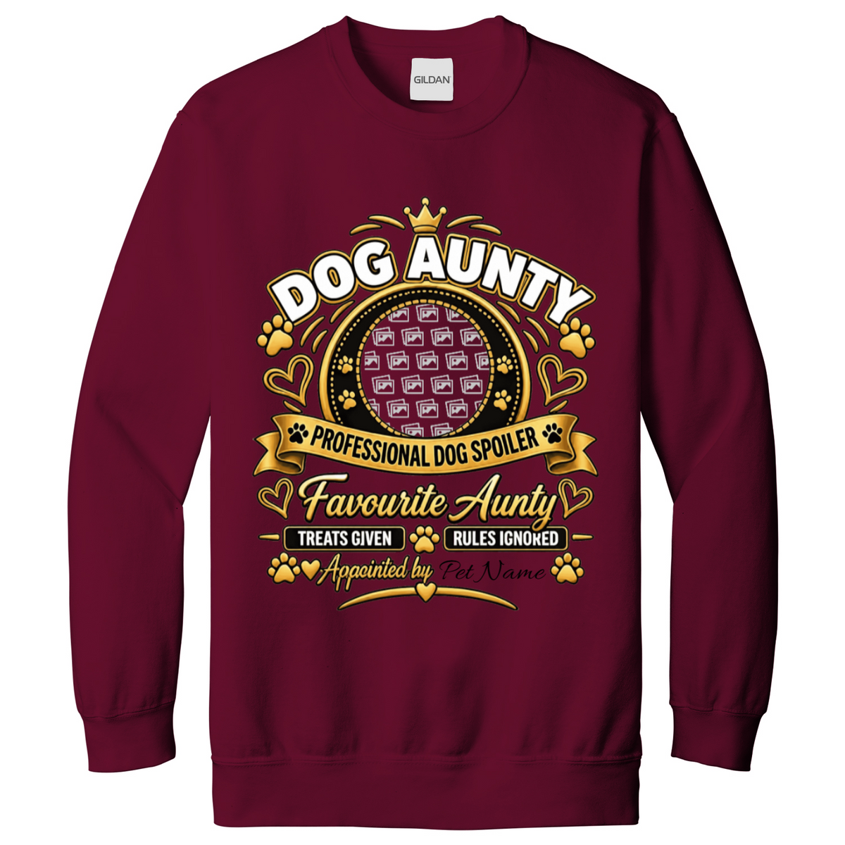 Additional view of Personalised Dog Aunty Sweatshirt - Custom Dog Photo & Name