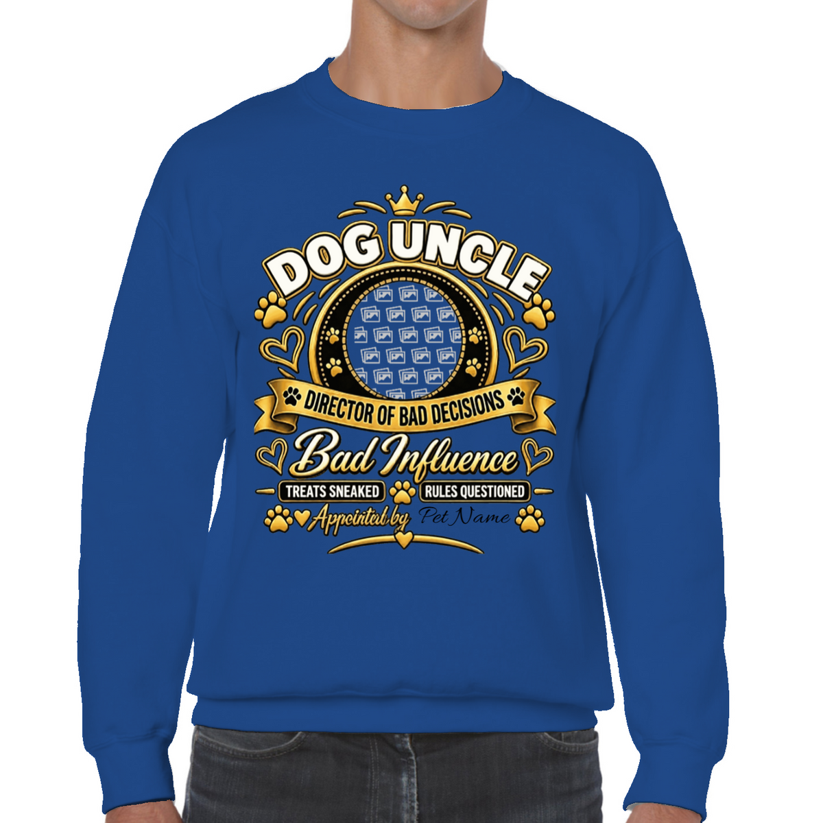 Personalised Dog Uncle Sweatshirt - Custom Dog Photo & Name