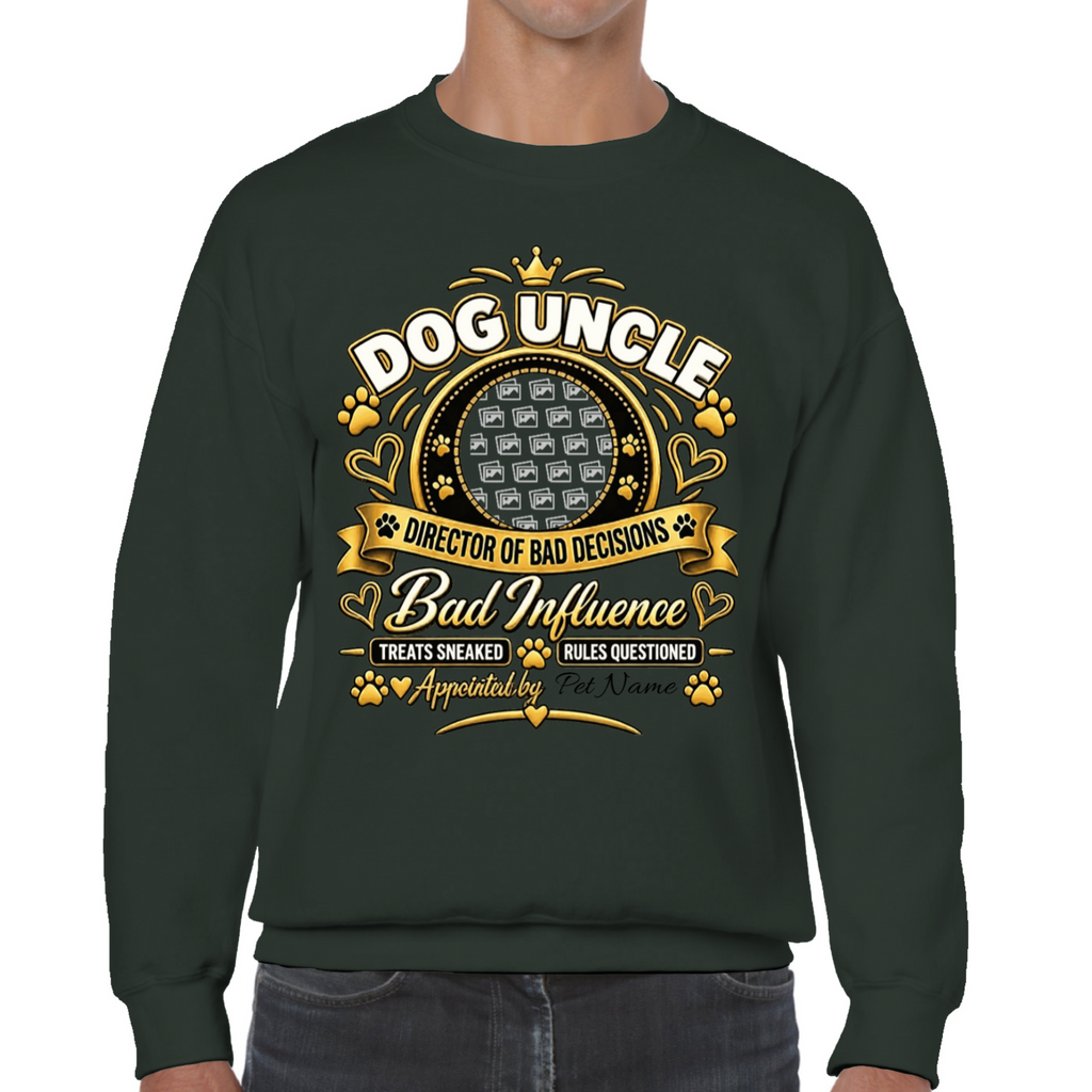 Additional view of Personalised Dog Uncle Sweatshirt - Custom Dog Photo & Name