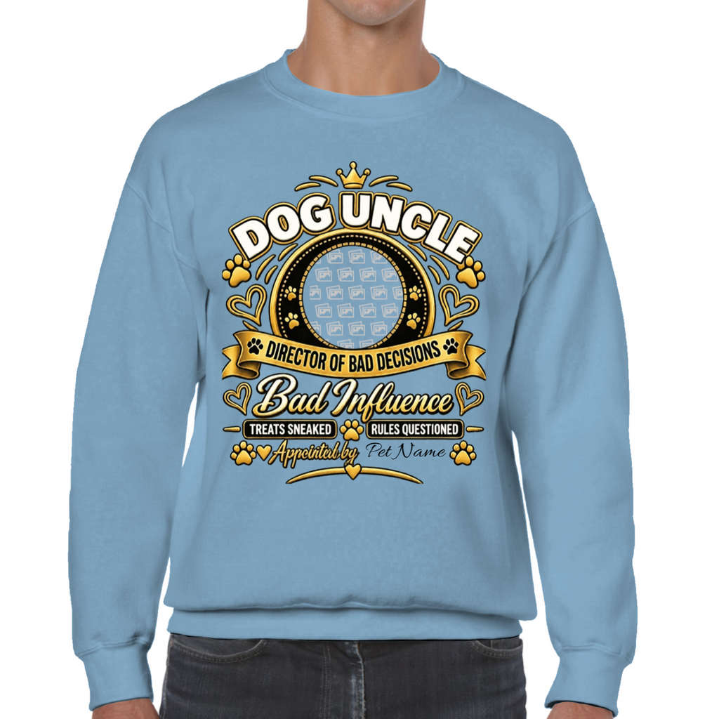 Additional view of Personalised Dog Uncle Sweatshirt - Custom Dog Photo & Name