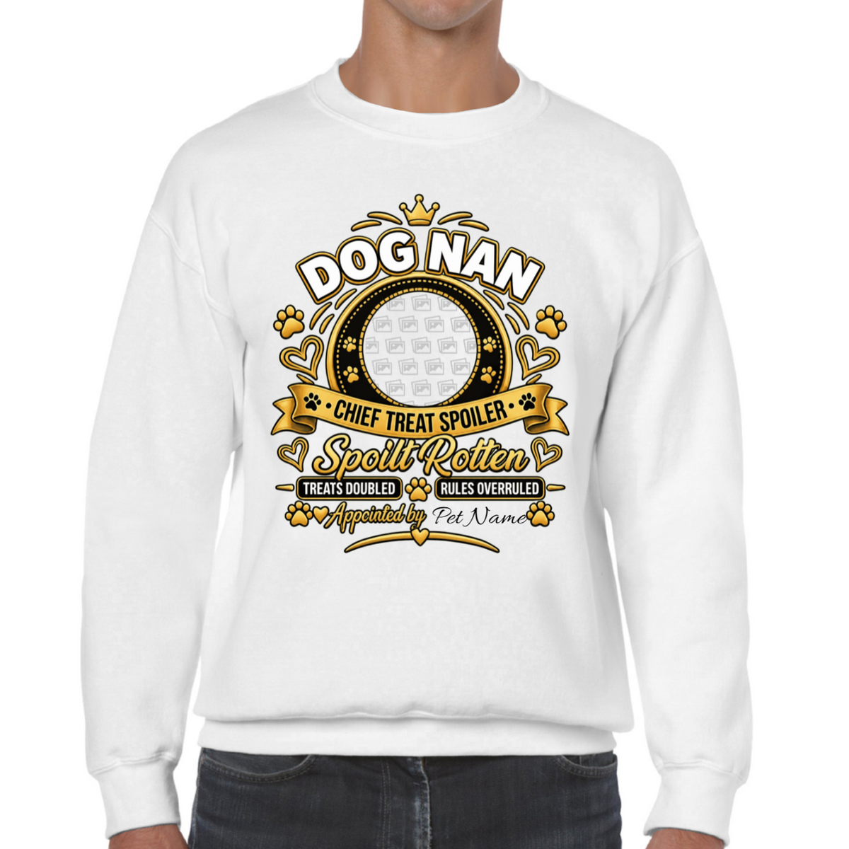 Additional view of Personalised Dog Nan Sweatshirt - Custom Dog Photo & Name