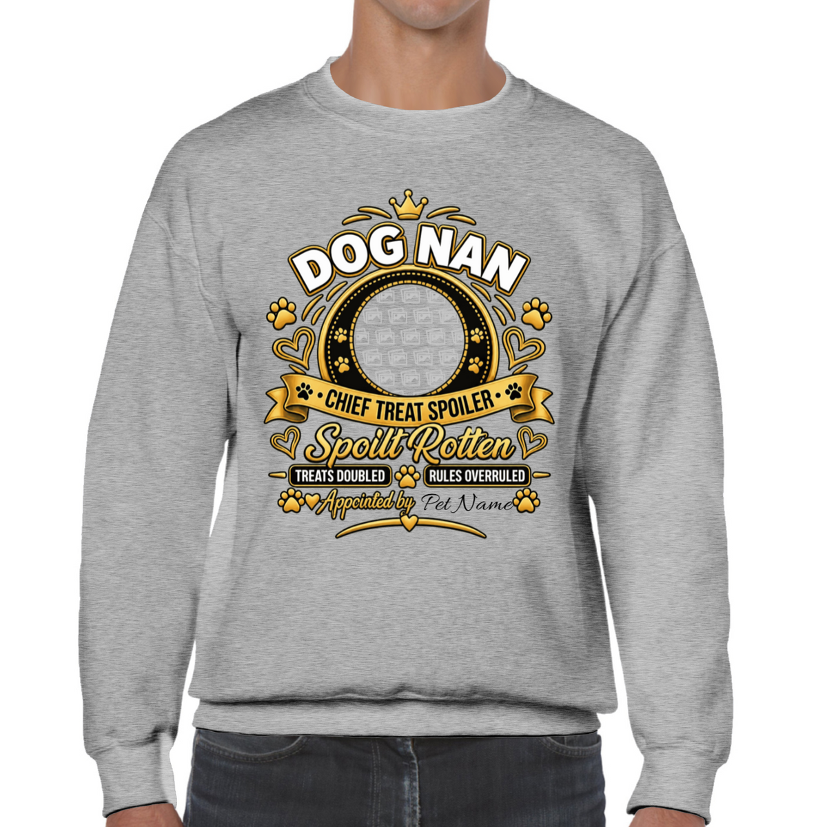 Additional view of Personalised Dog Nan Sweatshirt - Custom Dog Photo & Name