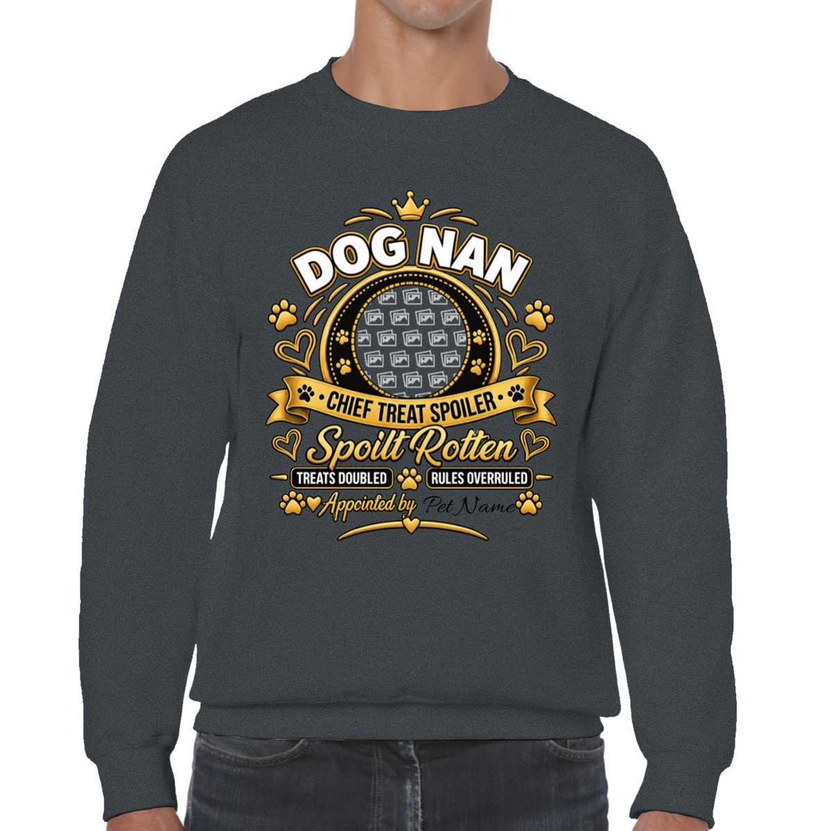 Additional view of Personalised Dog Nan Sweatshirt - Custom Dog Photo & Name