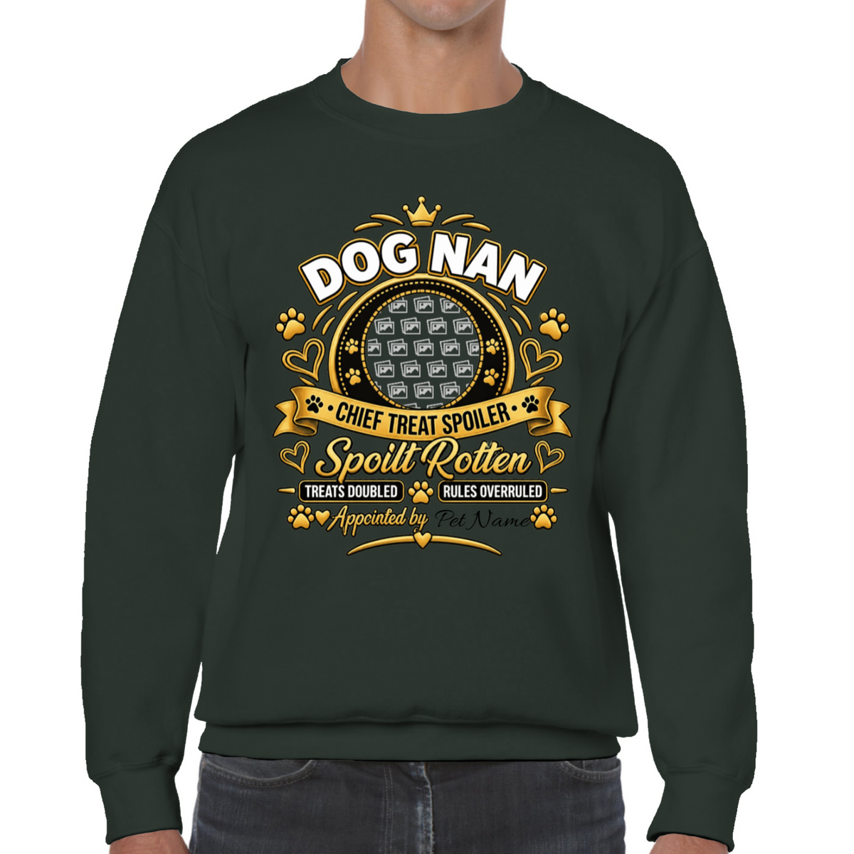 Additional view of Personalised Dog Nan Sweatshirt - Custom Dog Photo & Name
