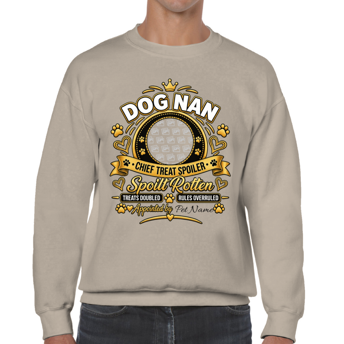 Additional view of Personalised Dog Nan Sweatshirt - Custom Dog Photo & Name