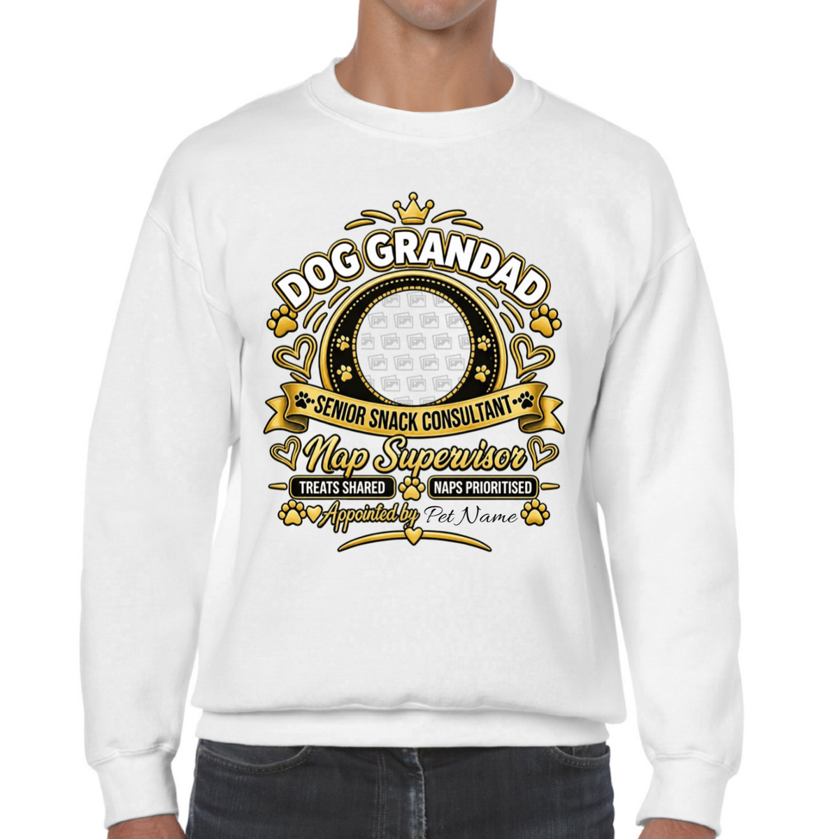Additional view of Personalised Dog Grandad Sweatshirt - Custom Dog Photo & Name Gift