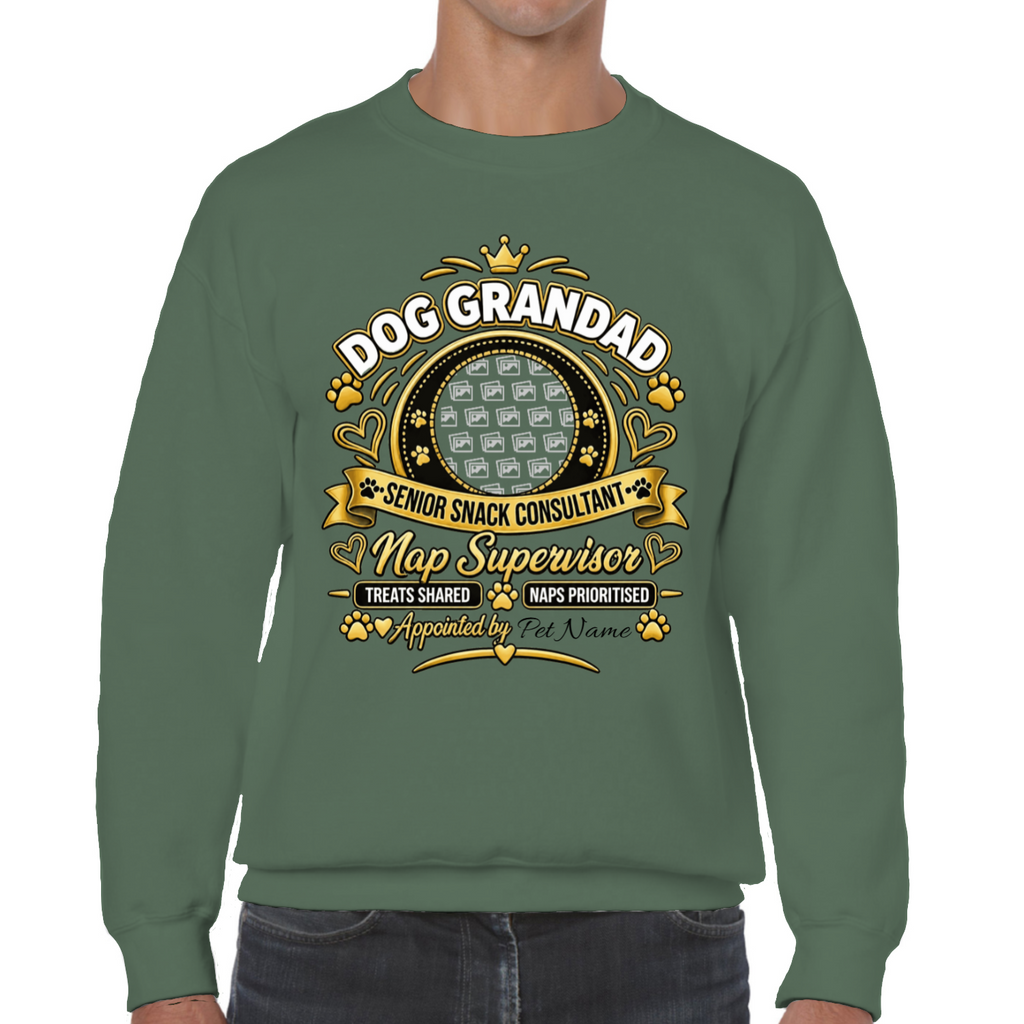 Additional view of Personalised Dog Grandad Sweatshirt - Custom Dog Photo & Name Gift