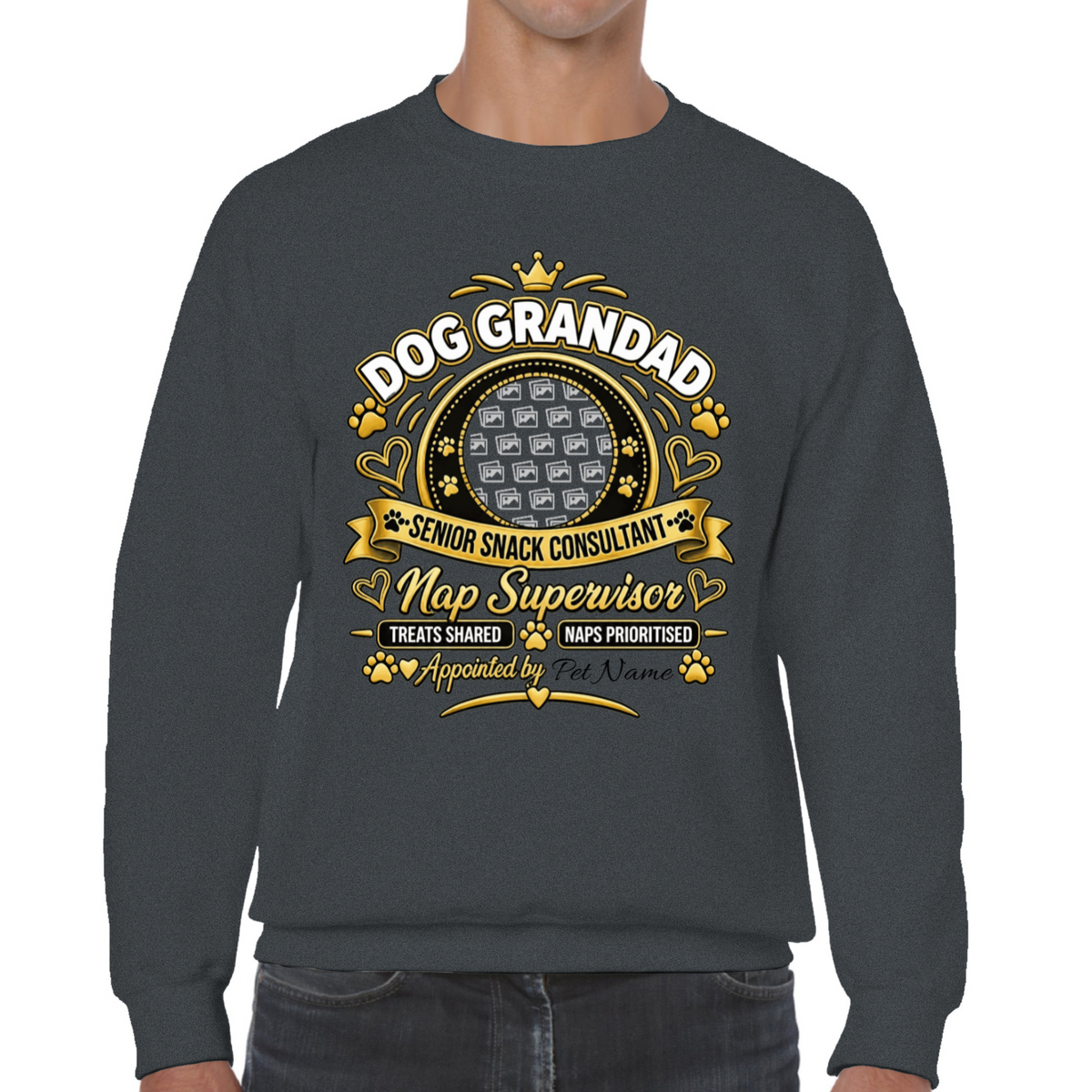 Personalised Dog Grandad Sweatshirt - Custom Dog Photo & Name Gift
