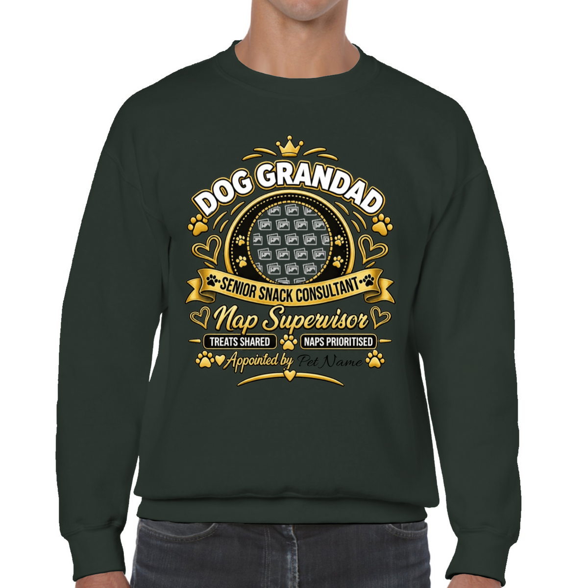 Additional view of Personalised Dog Grandad Sweatshirt - Custom Dog Photo & Name Gift