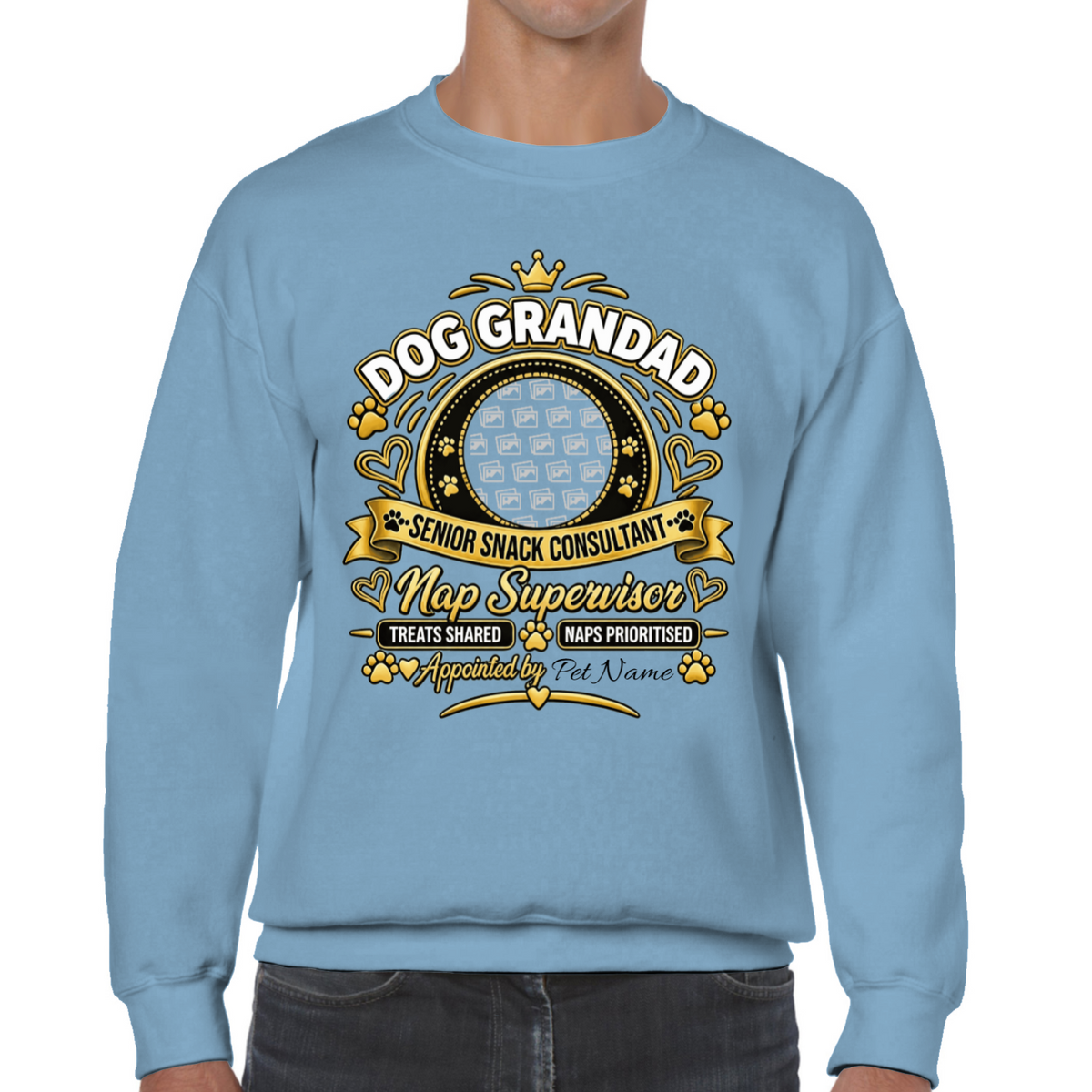 Additional view of Personalised Dog Grandad Sweatshirt - Custom Dog Photo & Name Gift