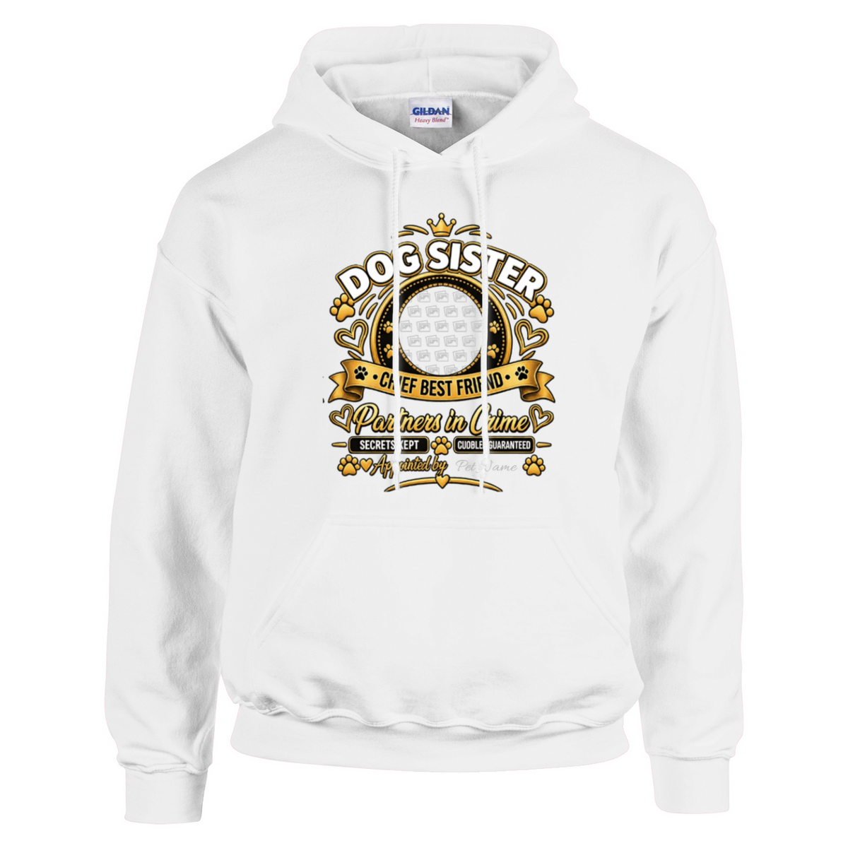 Additional view of Personalised Dog Sister Classic Hoodie - Custom Dog Photo & Name
