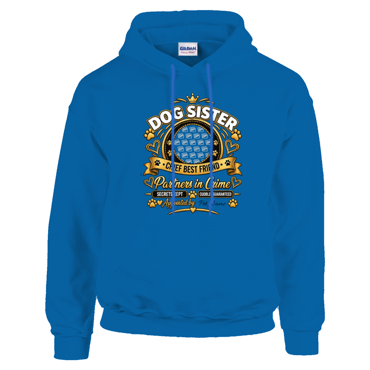 Additional view of Personalised Dog Sister Classic Hoodie - Custom Dog Photo & Name