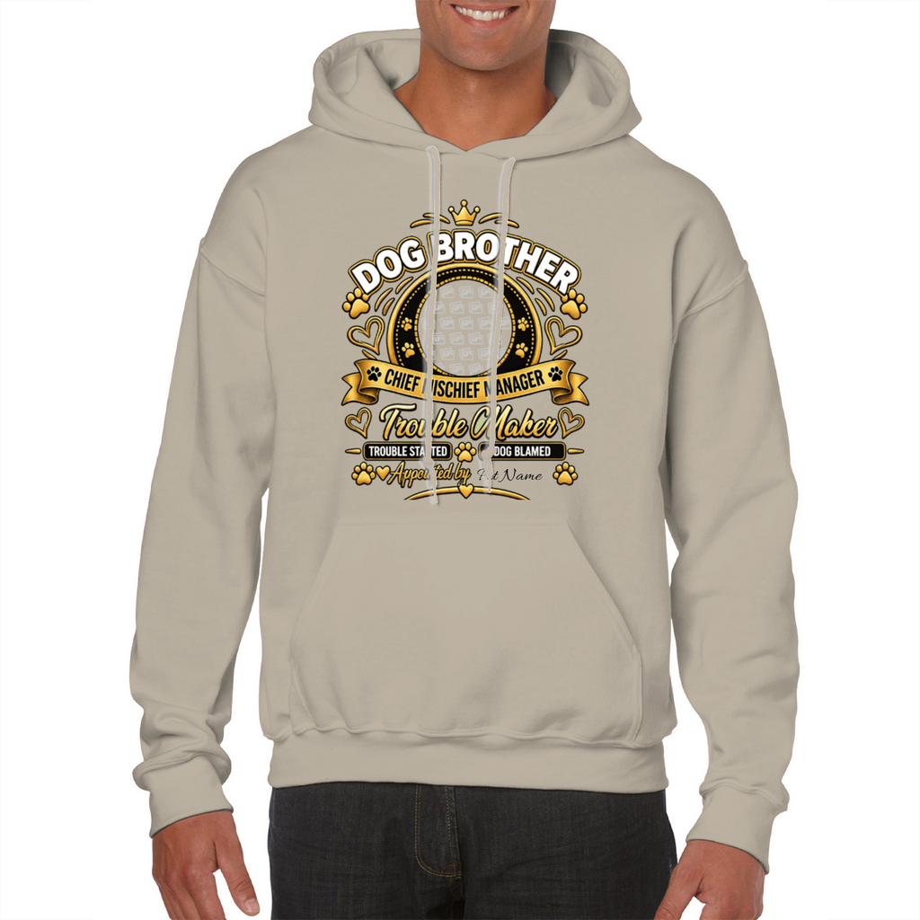 Additional view of Personalised Dog Brother Classic Hoodie - Custom Dog Photo & Name