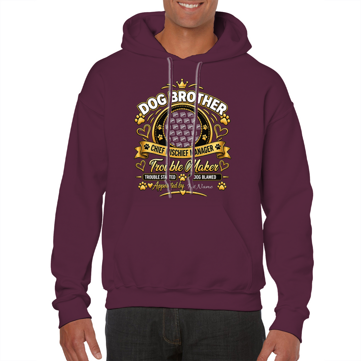 Personalised Dog Brother Classic Hoodie - Custom Dog Photo & Name